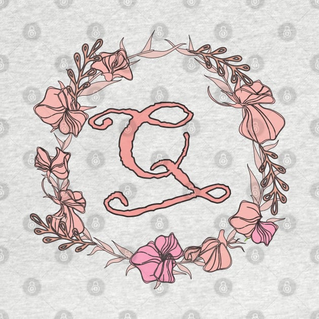 Letter Q Rose Pink Initial Monogram - Letter q by Tilila